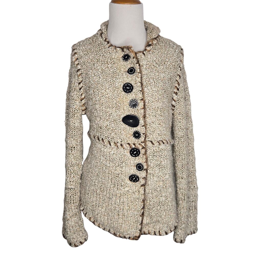 Vintage Curio Artsy Eclectic Button Cardigan Indie Granola Earthy Women Small